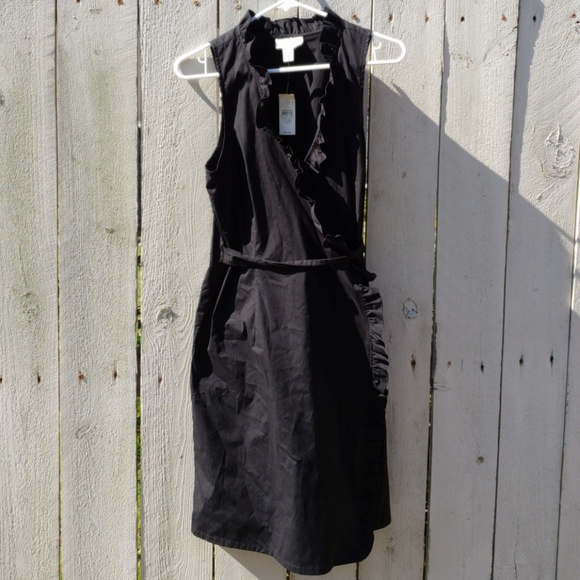 loft black ruffle dress